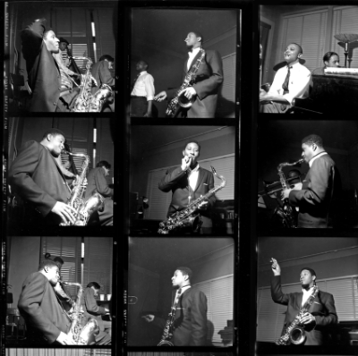 Francis Wolff photo contact sheets from classic Blue Note recording sessions