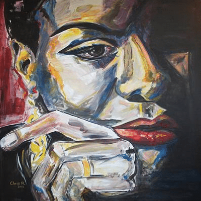 painting of Nina Simone by Christel Roelandt